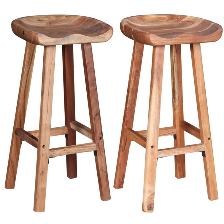 Millwood Pines Bar Stools Solid Acacia Wood Reviews Wayfair